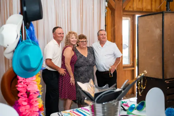 Guests posing in the photobooth