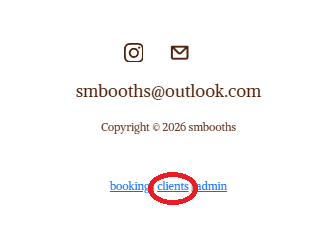 Client link at the bottom of the home page